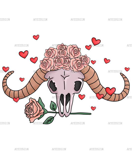 Animal Skull Valentine DTF Transfer