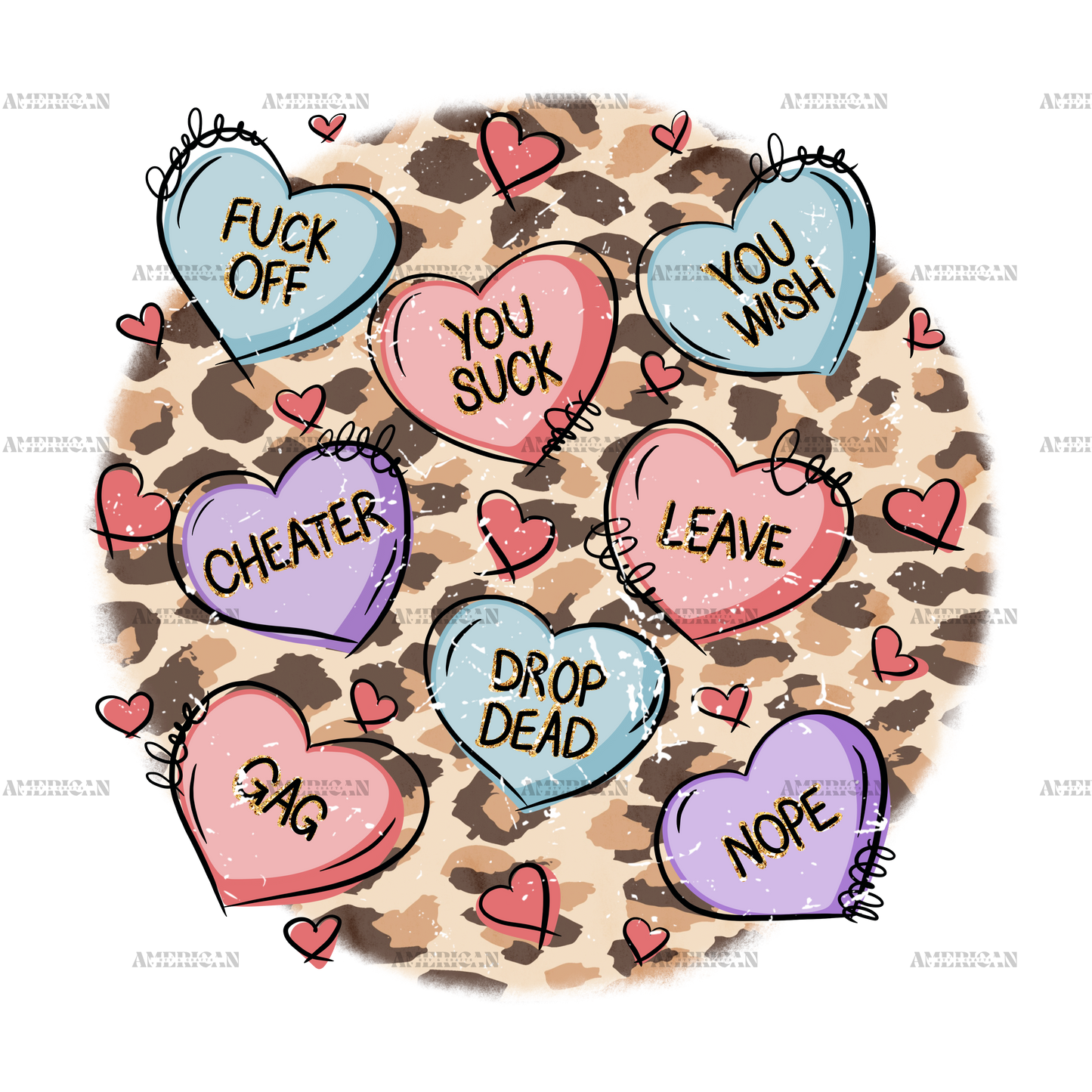 Anti Valentine Hearts DTF Transfer