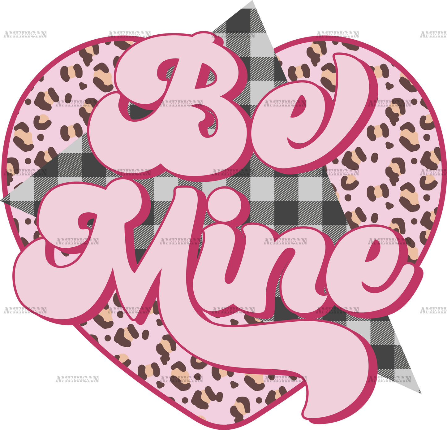 Be Mine Leopard Heart DTF Transfer