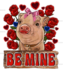 Be Mine Pig-2 DTF Transfer