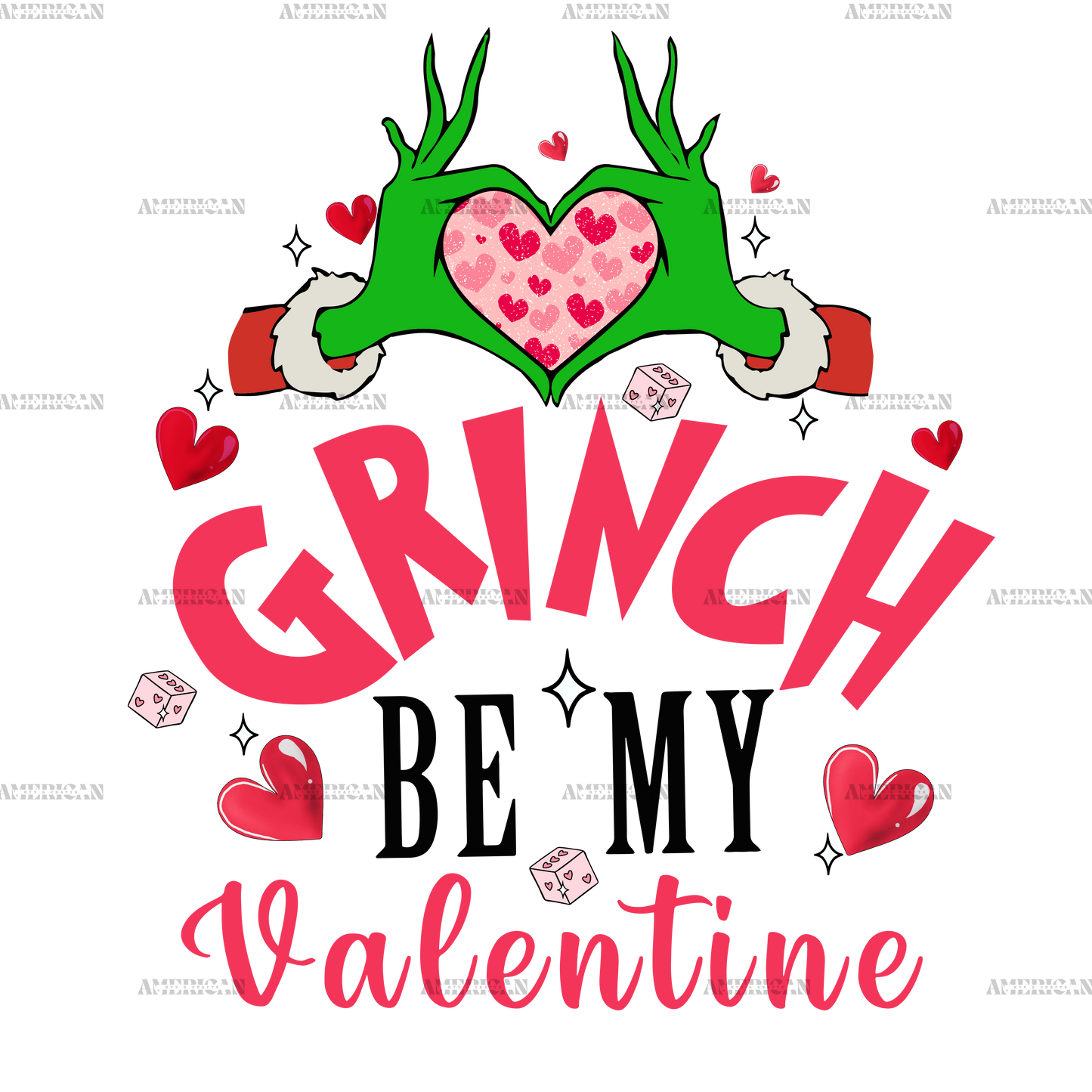 Grinch Be My Valentine DTF Transfer