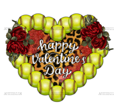 Happy Valentines Day Baseball DTF Transfer