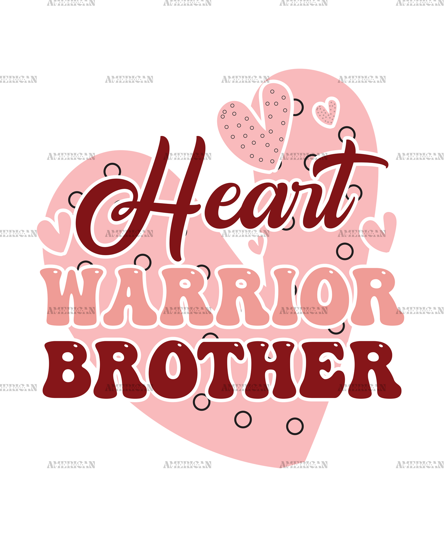 Heart Warrior Brother DTF Transfer