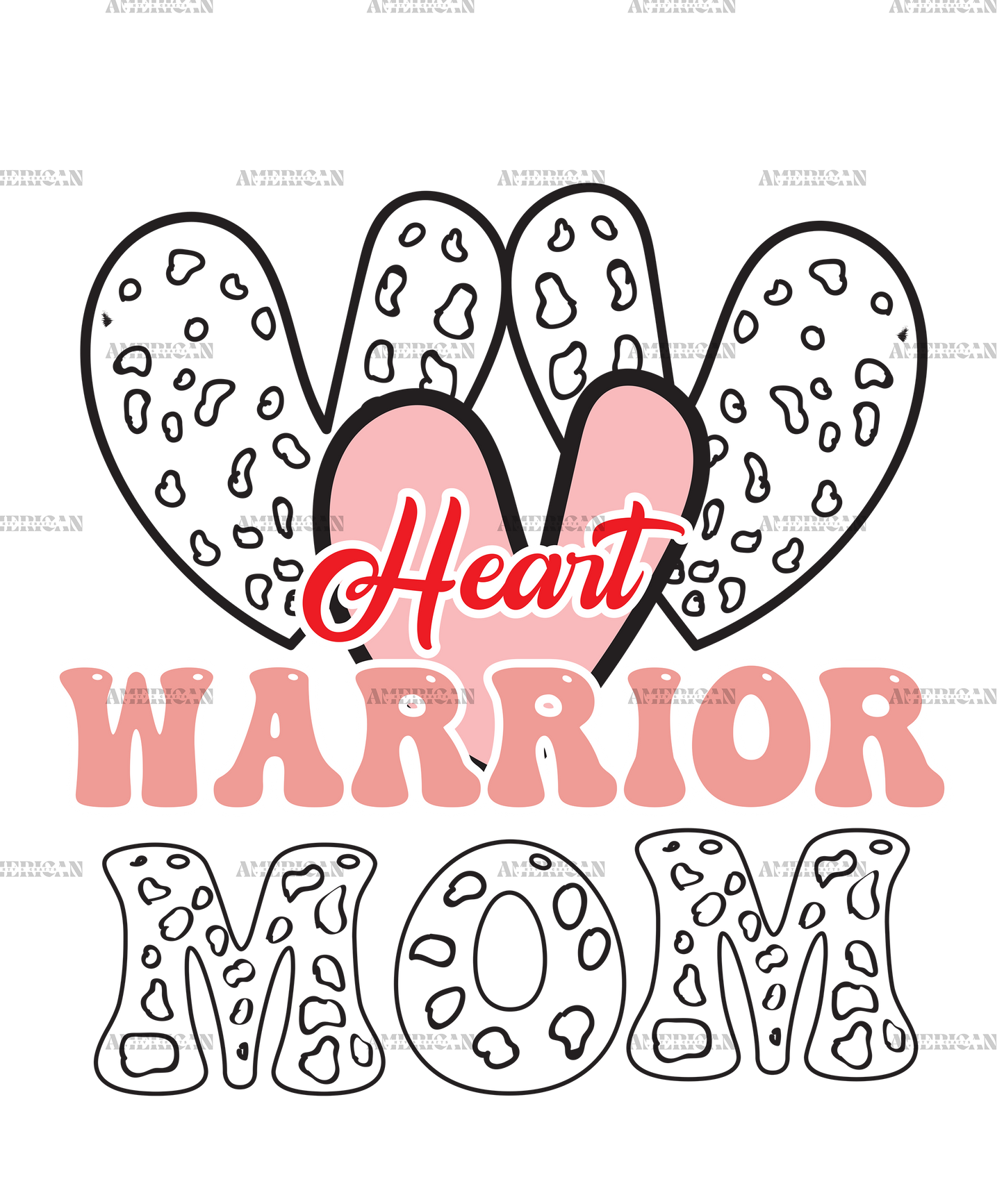 Heart Warrior Mom DTF Transfer