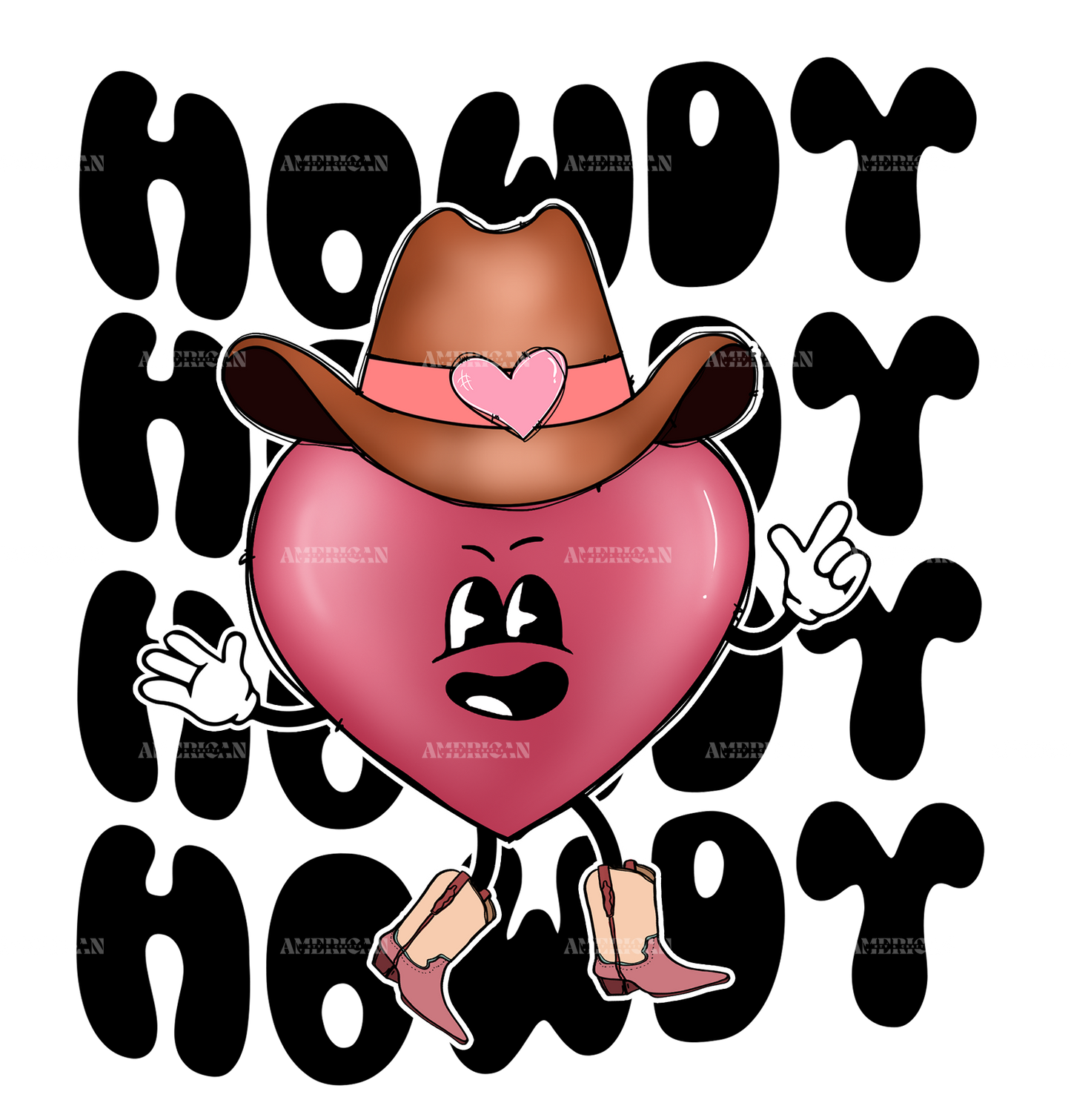 Howdy Heart DTF Transfer