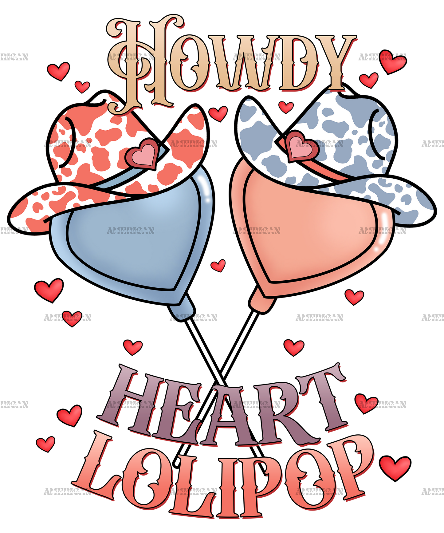 Howdy Heart Lolipop DTF Transfer