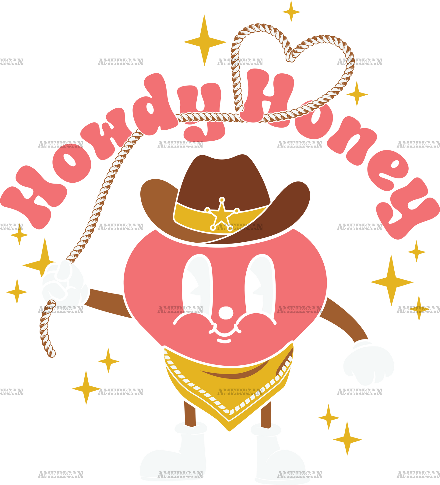 Howdy Honey Heart DTF Transfer