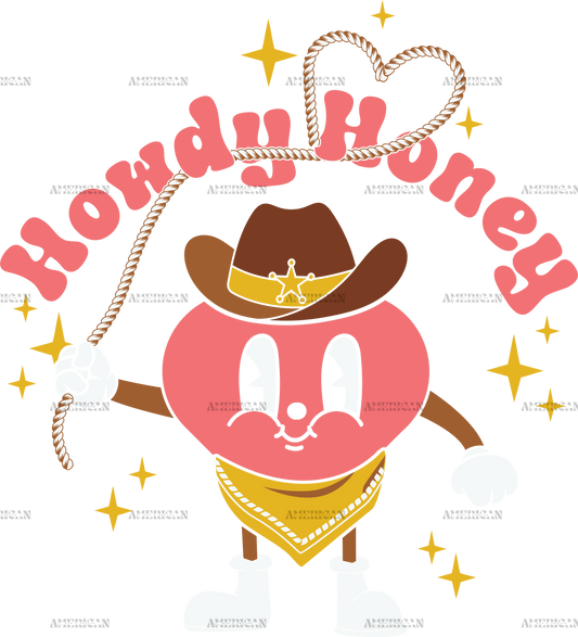 Howdy Honey Heart DTF Transfer