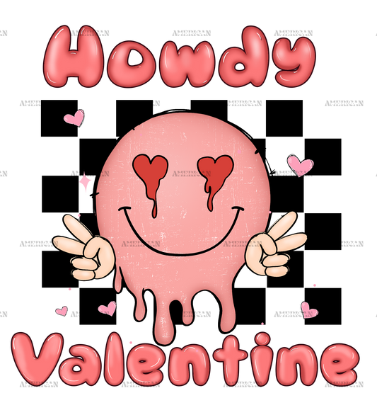 Howdy Valentine Smiley DTF Transfer