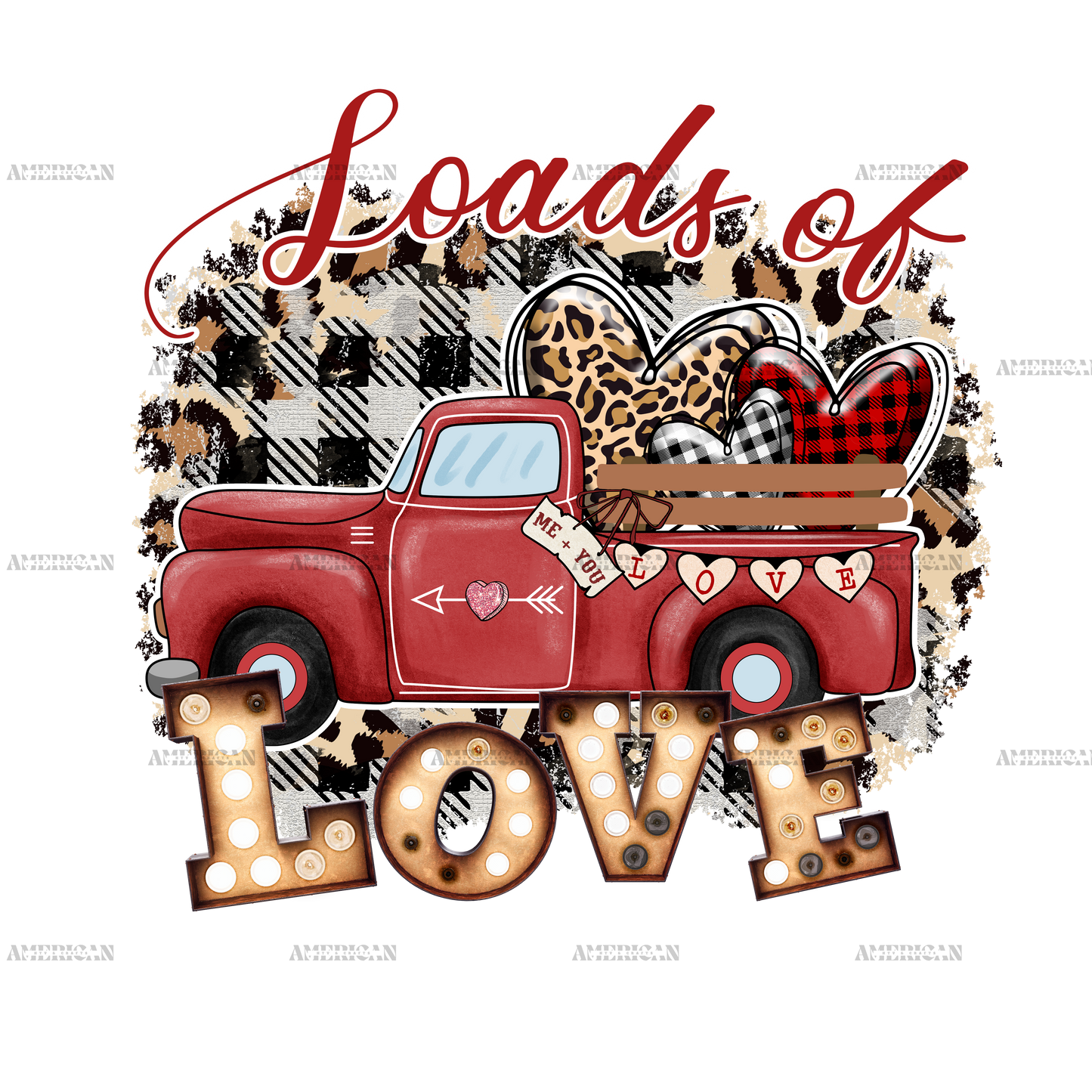 Loads Of Love Truck-3 DTF Transfer