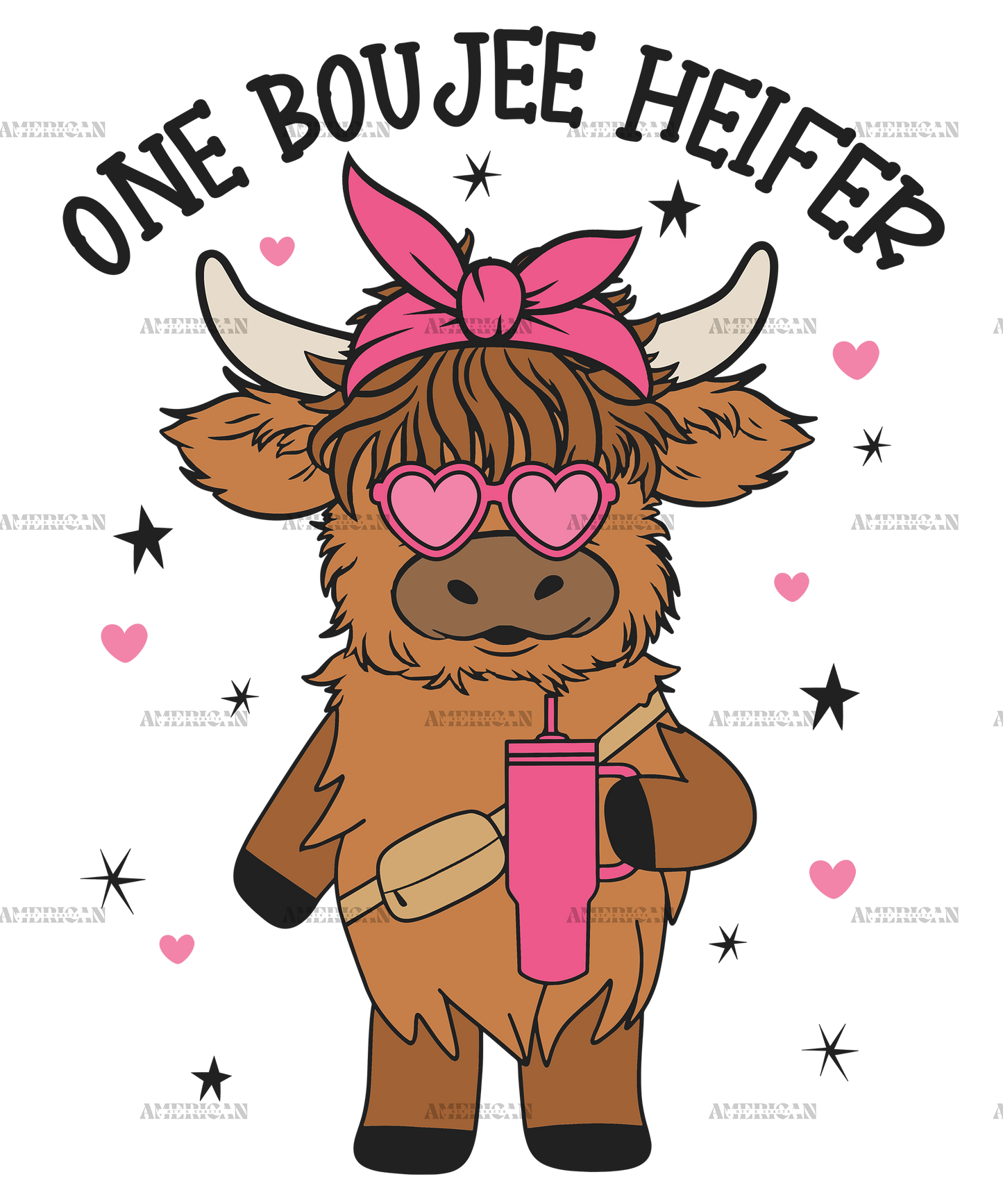 One Boujee Heifer Valentine DTF Transfer