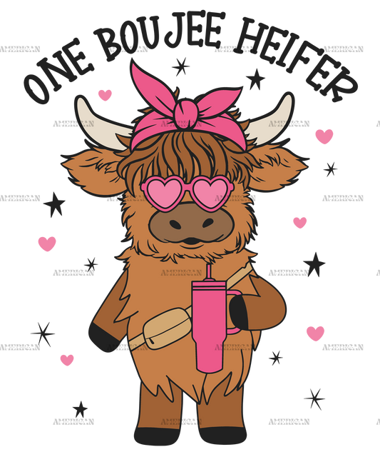 One Boujee Heifer Valentine DTF Transfer