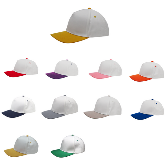 2- Tone Plain Canvas Caps