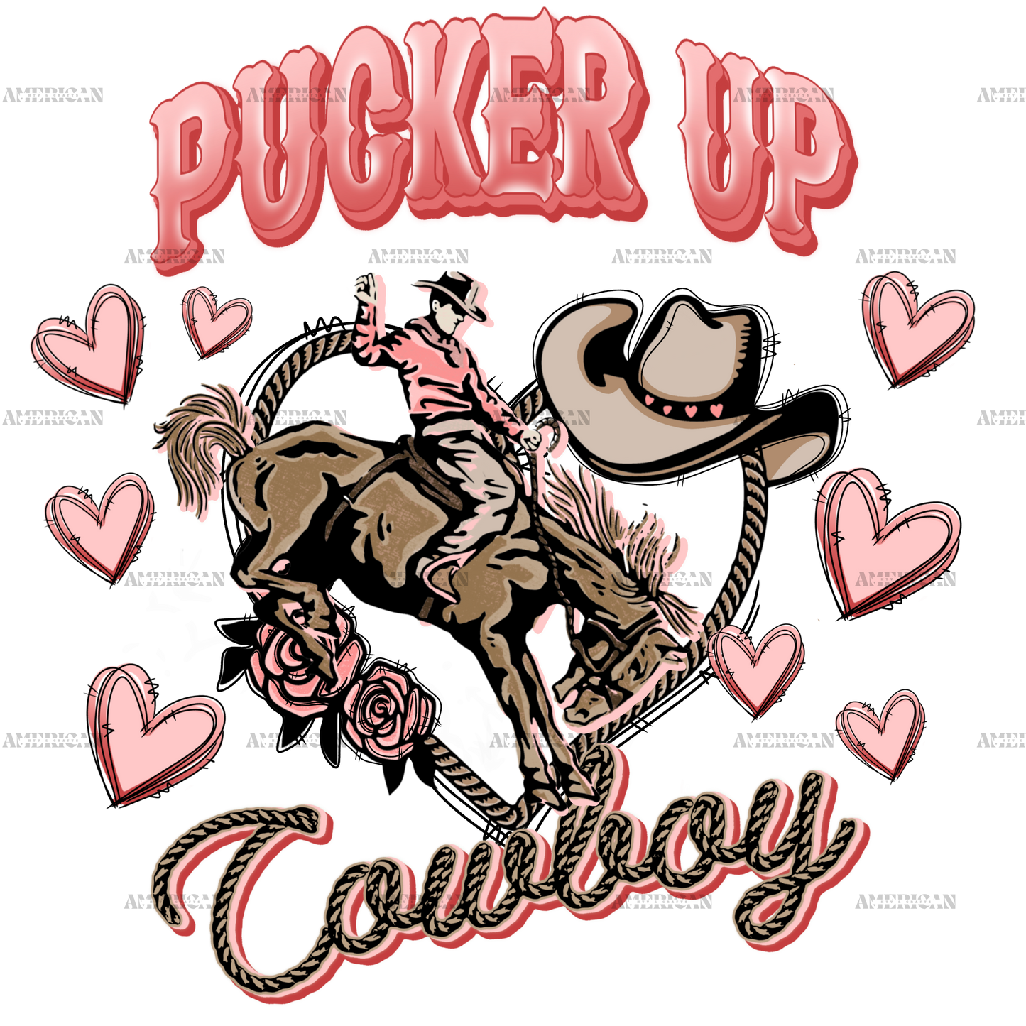 Pucker Up Cowboy DTF Transfer