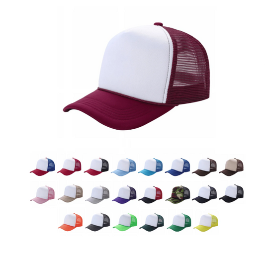 2-Tone Trucker Cap Polyester Foam Front 5 Panel