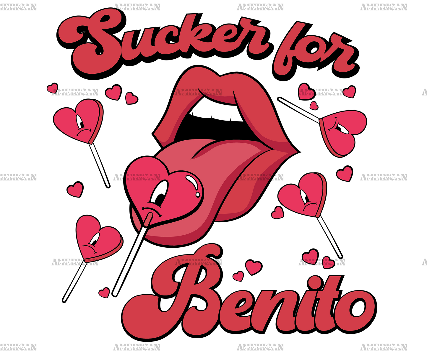 Sucker For Benito Red DTF Transfer