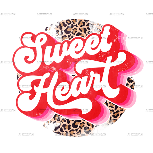 Sweet Heart Retro Grunge Circle DTF Transfer