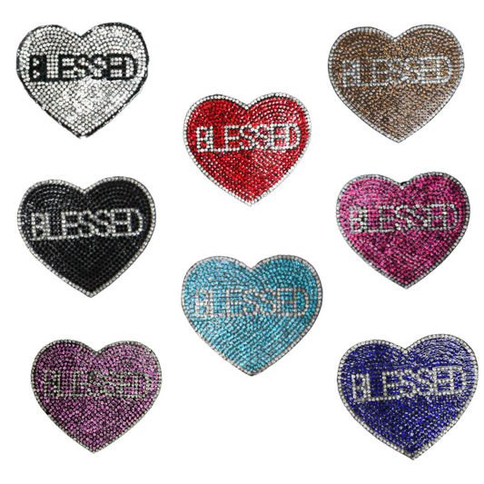 Blessed Heart Rhinestone Patch