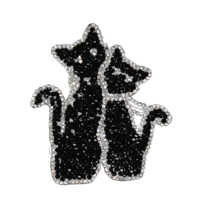 Black Cats Rhinestone Patch